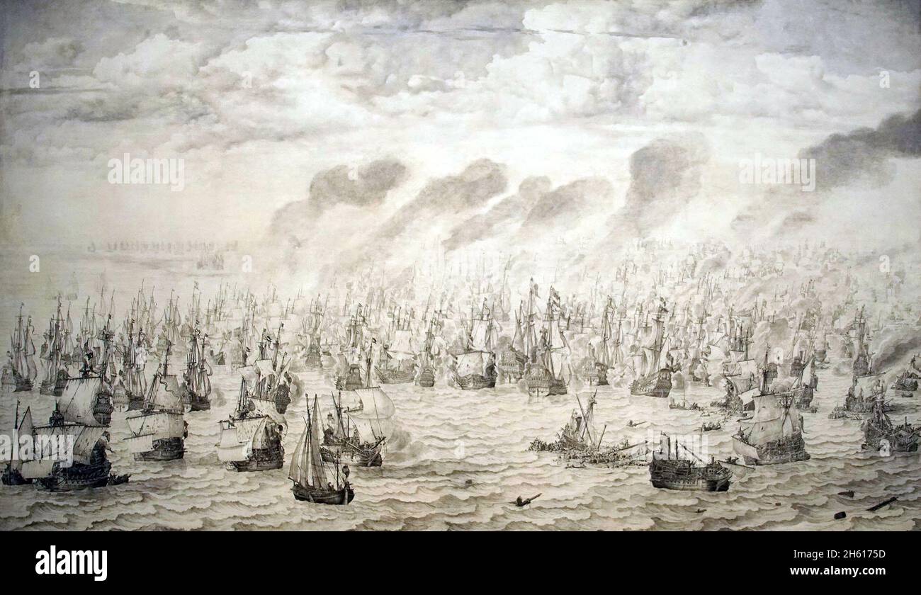 Dipinto del XVII secolo raffigurante la Battaglia di Terheide Foto Stock