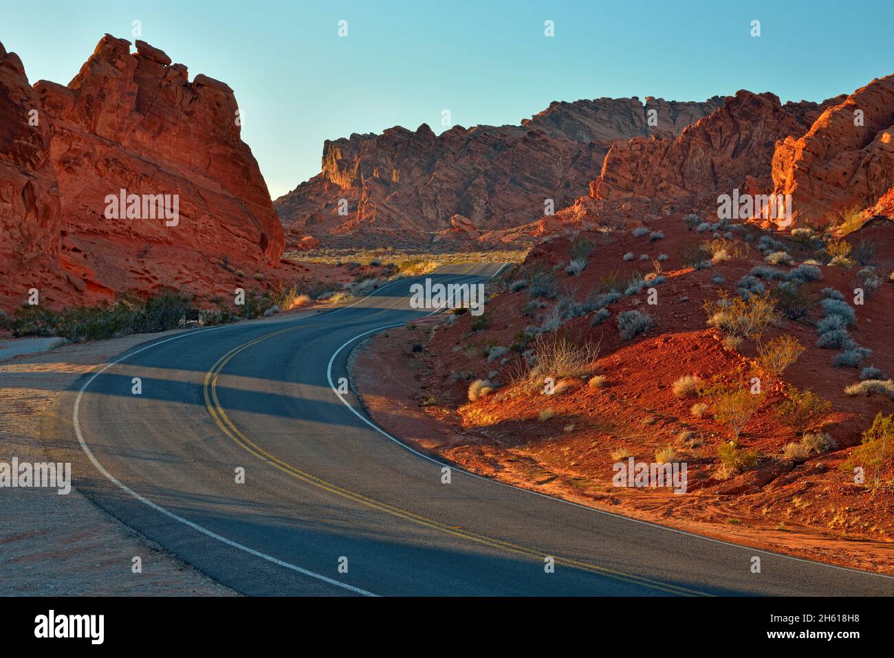 Scenic Drive, Valley of Fire state Park, Nevada, USA Foto Stock