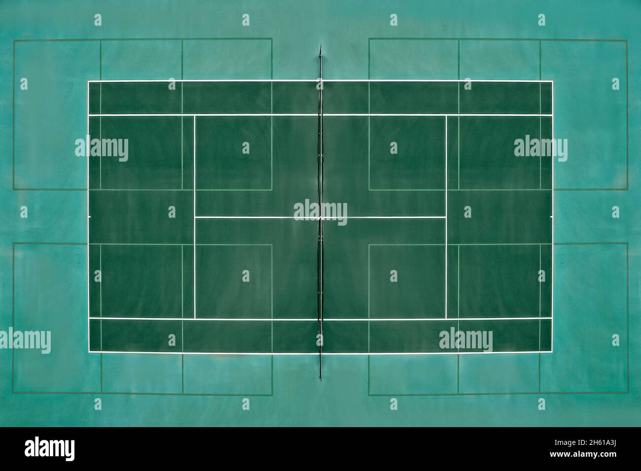 Campo da tennis con vista dall'alto Foto Stock