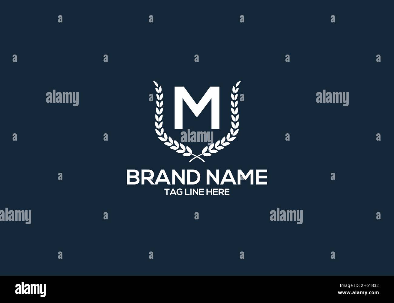 Logo M letter e logo minimalista. Illustrazione Vettoriale