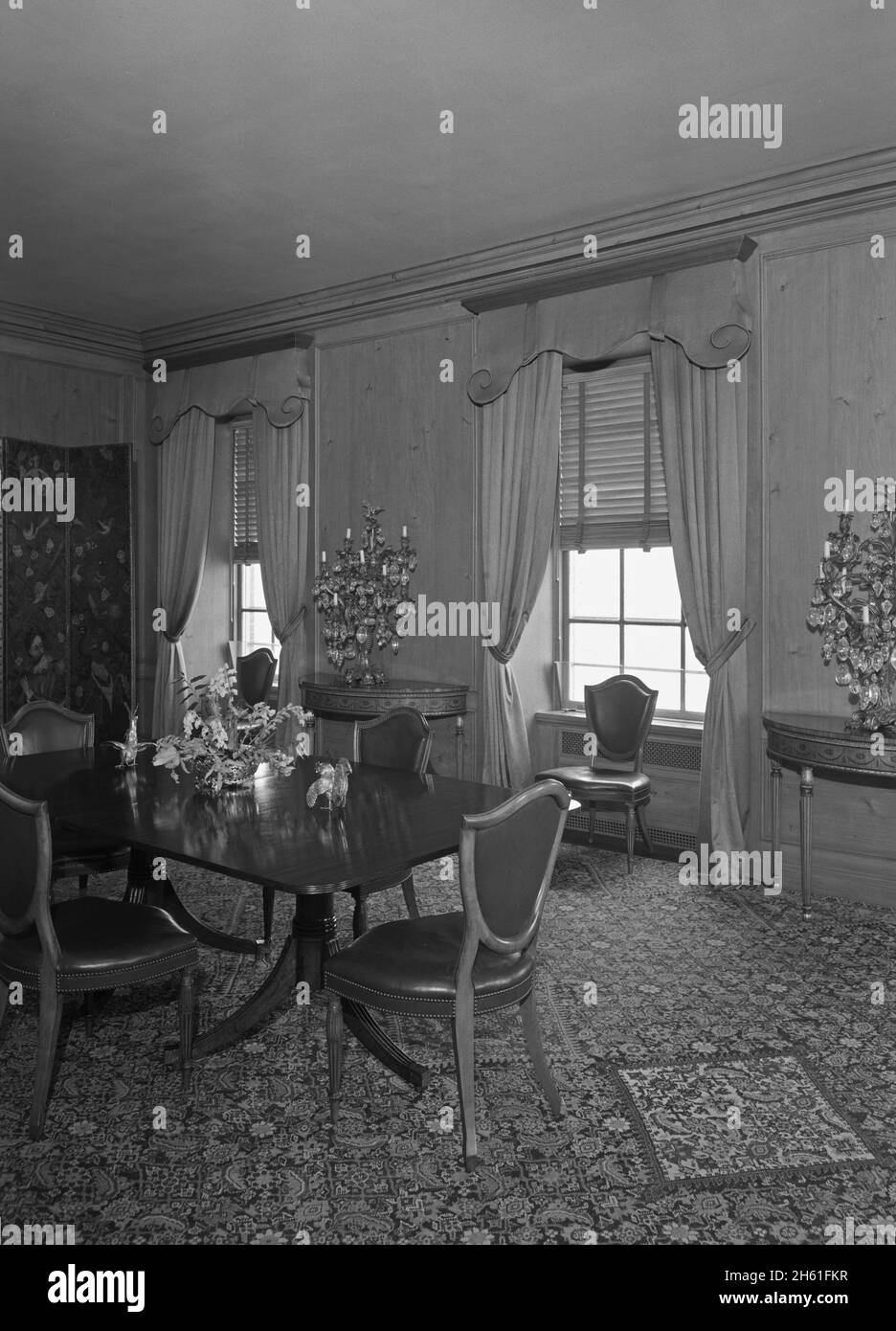 Interno di una residenza di lusso, River House, New York City; 1941 Foto Stock