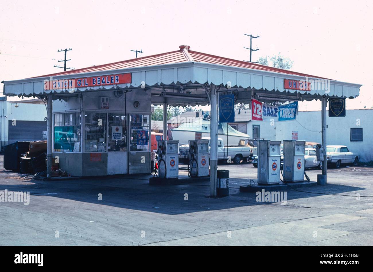 Union Oil, West Los Angeles, California; ca. 1976. Foto Stock