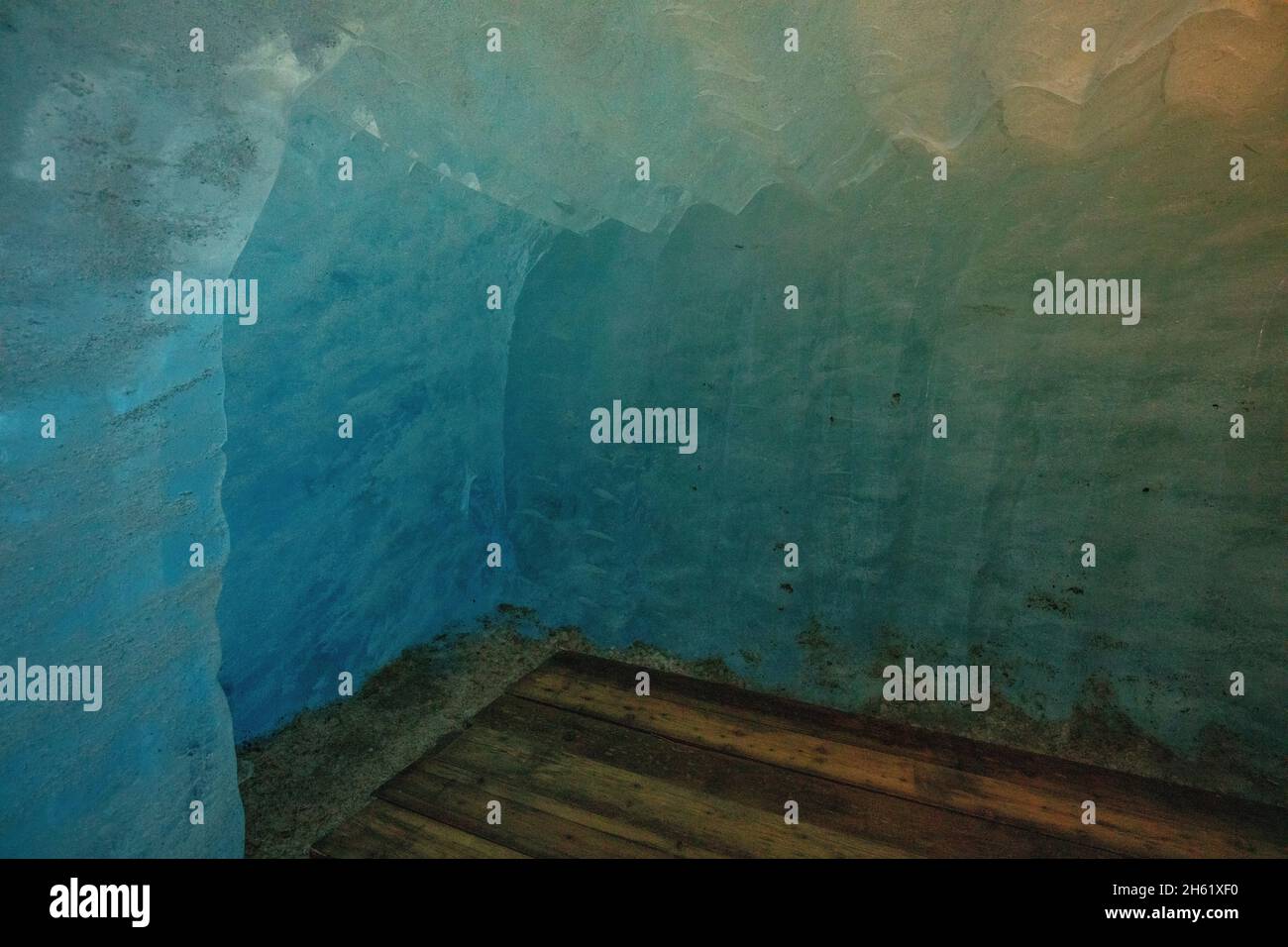 ghiacciaio di rhone, nel ghiaccio del ghiacciaio, grotta del ghiacciaio Foto Stock