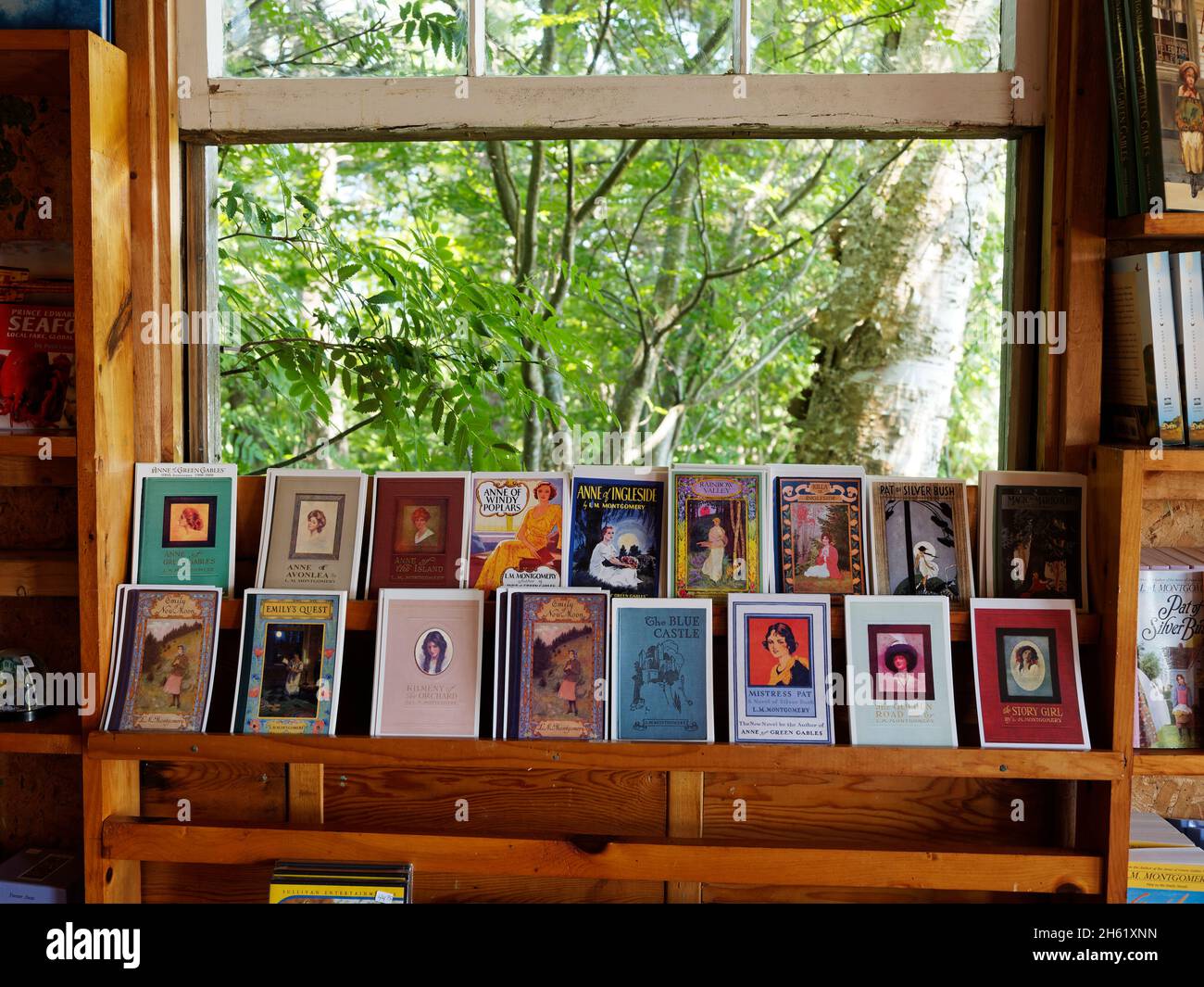 anne di gables verdi', autore lucy maude montgomery, libreria alla fine del percorso di legno infestato, canada, l'isola del principe edoardo Foto Stock