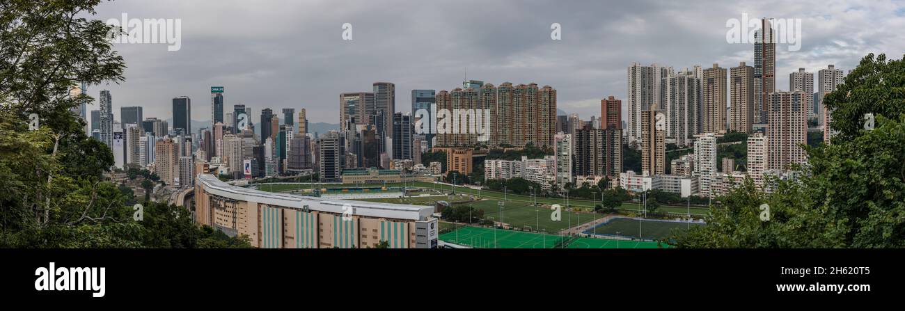 densità di popolazione, boom edilizio a hong kong Foto Stock