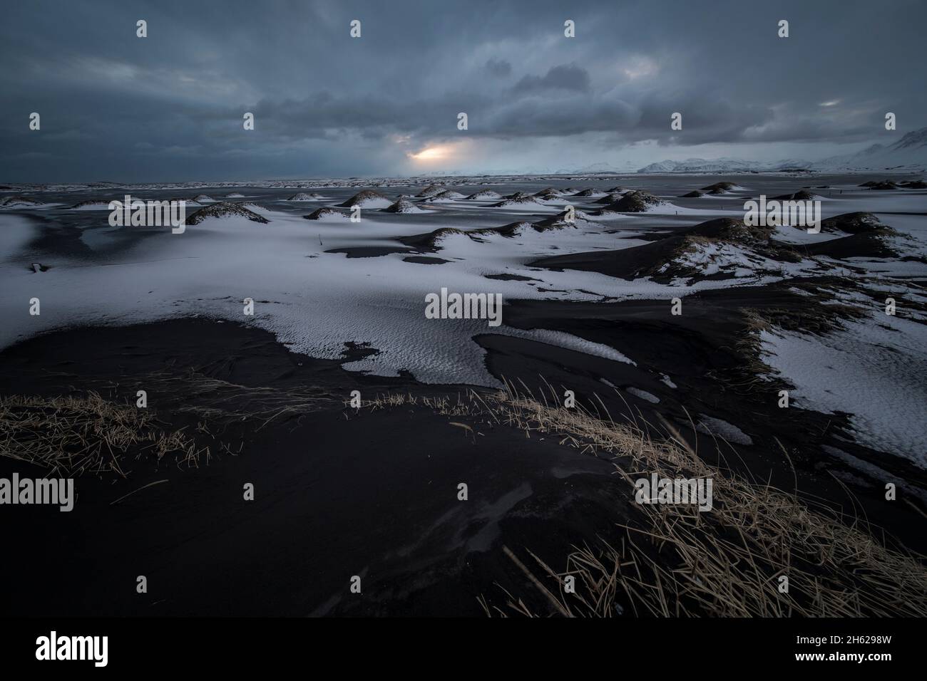 le dune a stokksnes in inverno. Foto Stock