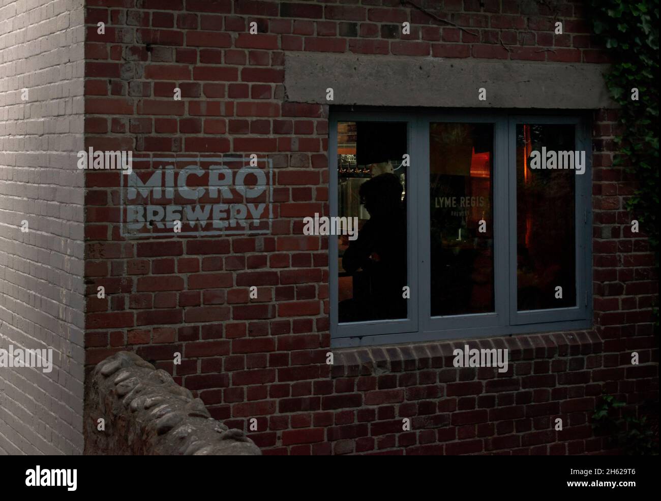 Micro Brewery e taproom serve birra artigianale Foto Stock