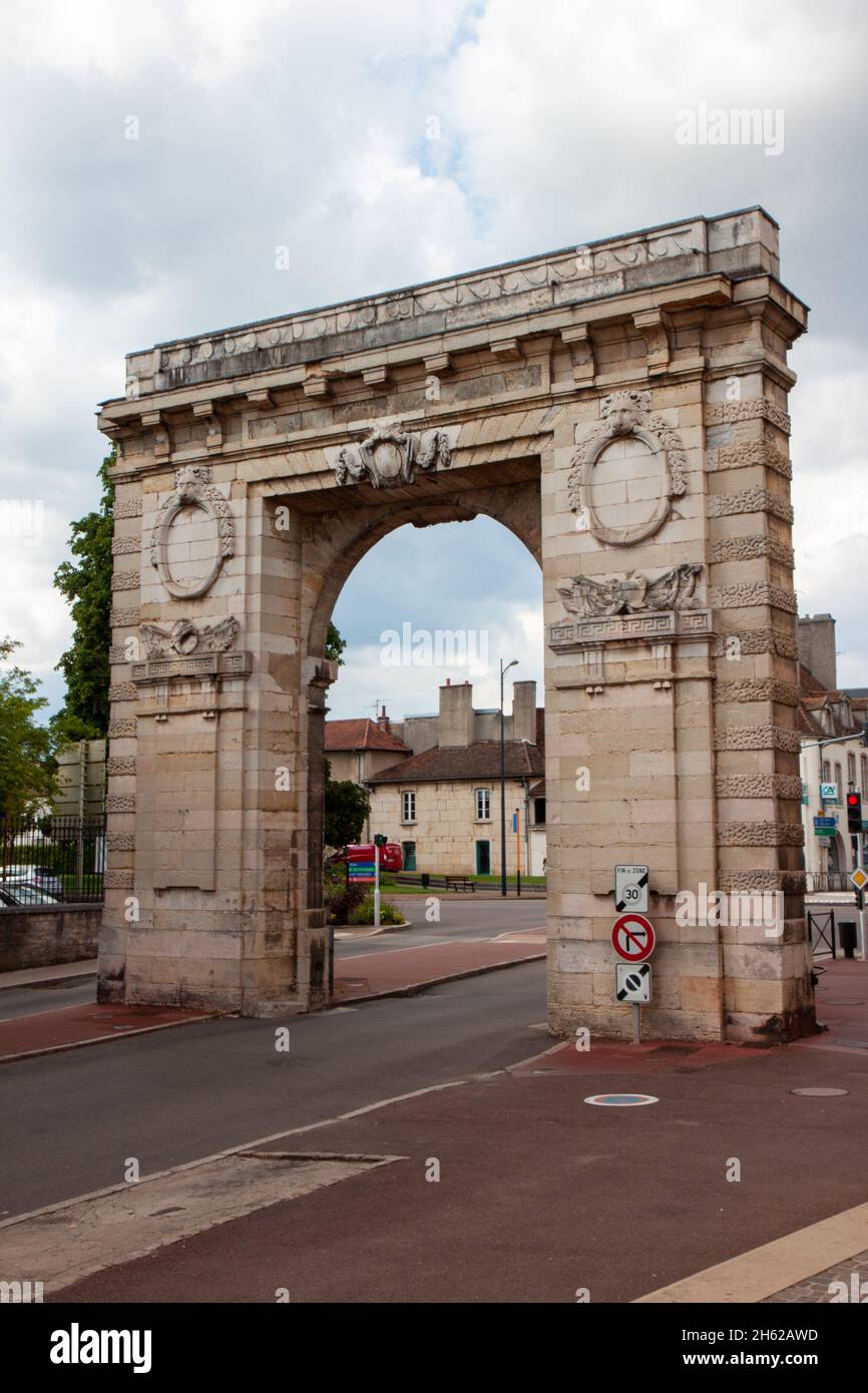 Porte Saint-Nicolas Arch, Beaune, Côte d'Or Foto Stock