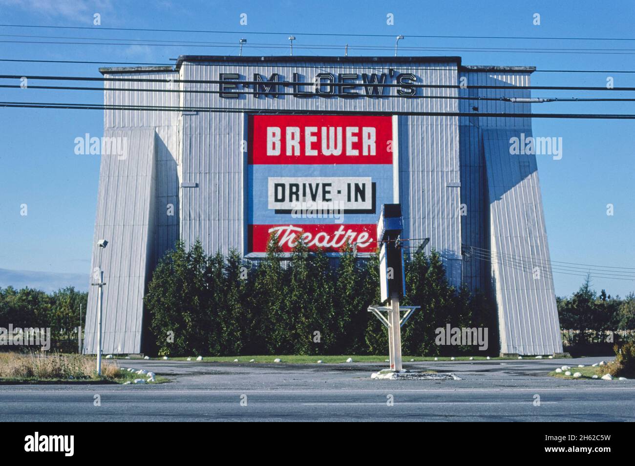 Brewer Drive-in Theatre, Route 1A, Brewer, Maine; ca. 1984 Foto Stock