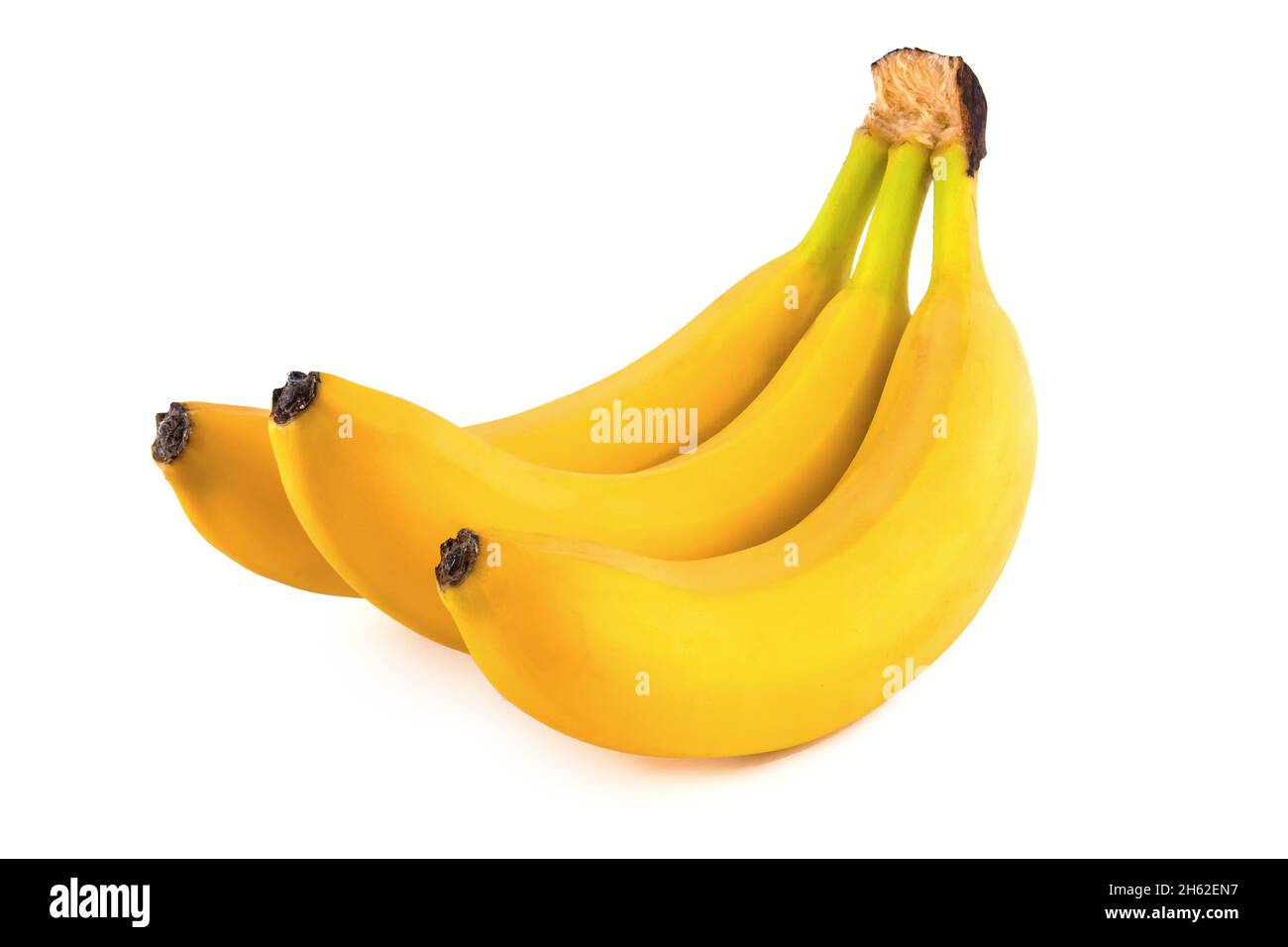 Fresche banane mature isolati su sfondo bianco. Foto Stock