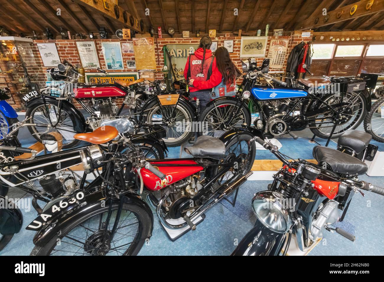 inghilterra,hampshire,new forest,new milton,il museo della motocicletta sammy miller,mostra di moto d'epoca Foto Stock