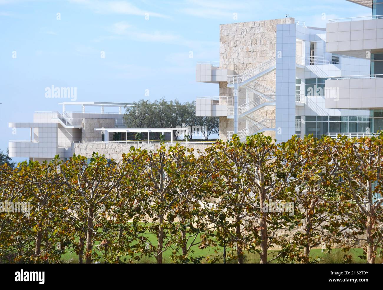 Los Angeles, California, USA - 22 ottobre 2021: Getty Museum Buildings a Los Angeles Foto Stock
