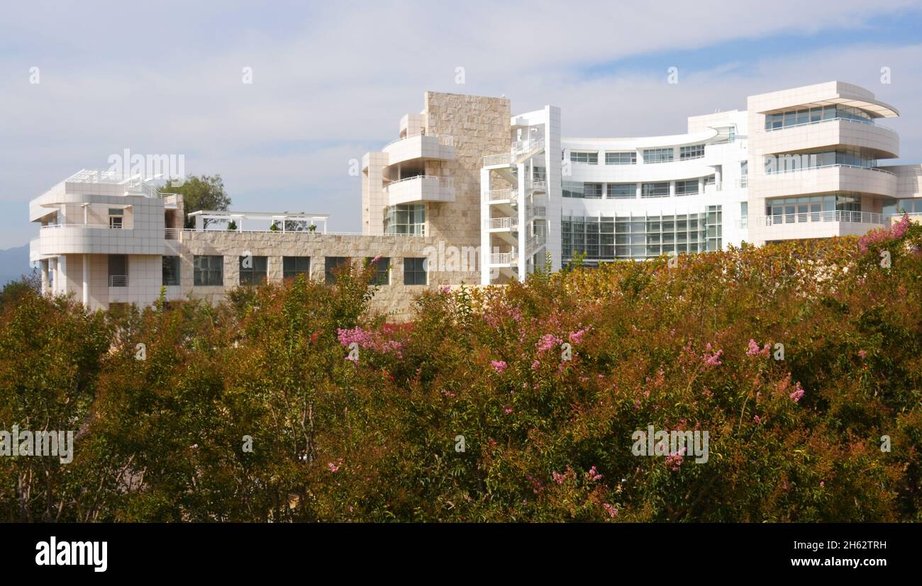 Los Angeles, California, USA - 22 ottobre 2021: Getty Museum Buildings a Los Angeles Foto Stock