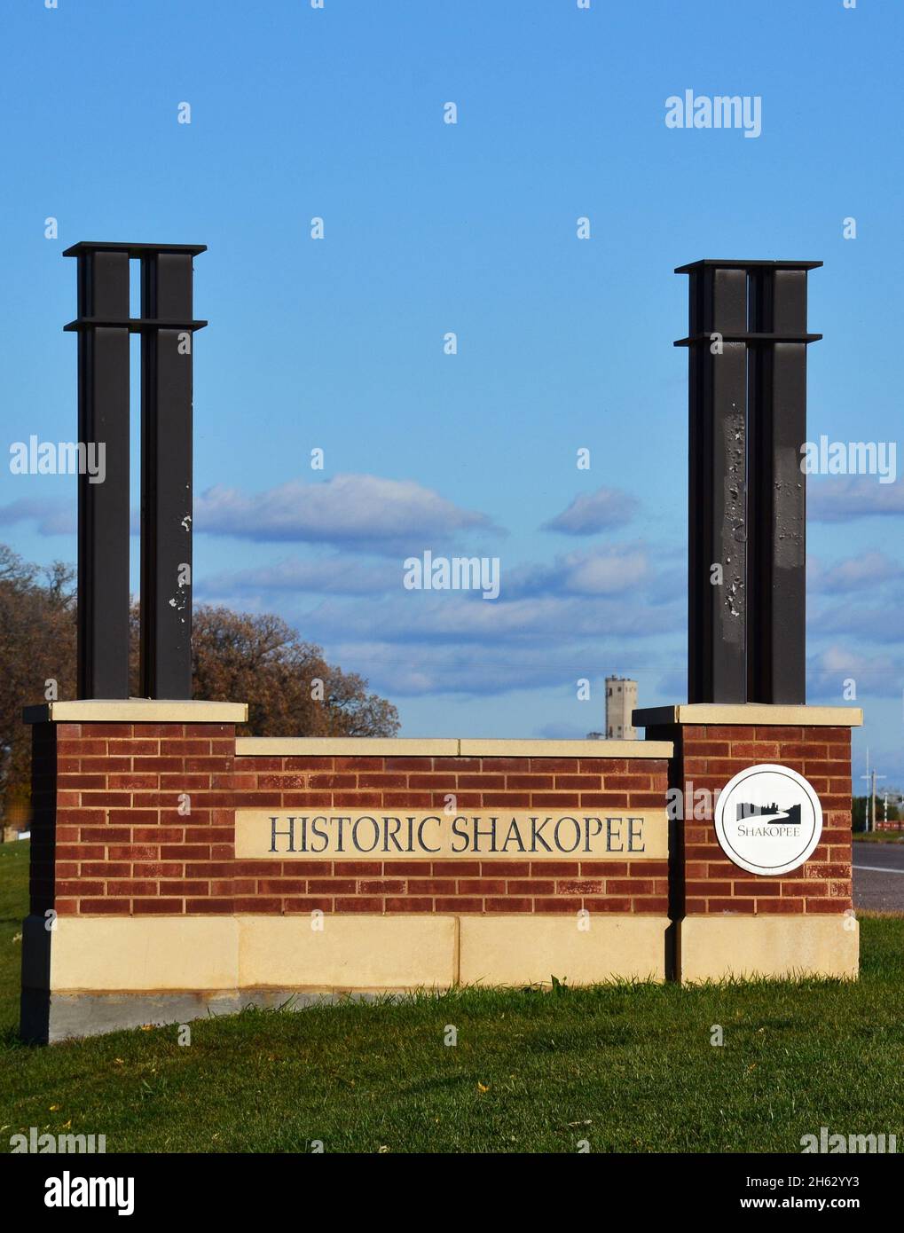 Pond Mission Site nello storico quartiere di Shakopee a Shakopee, Minnesota, Stati Uniti Foto Stock