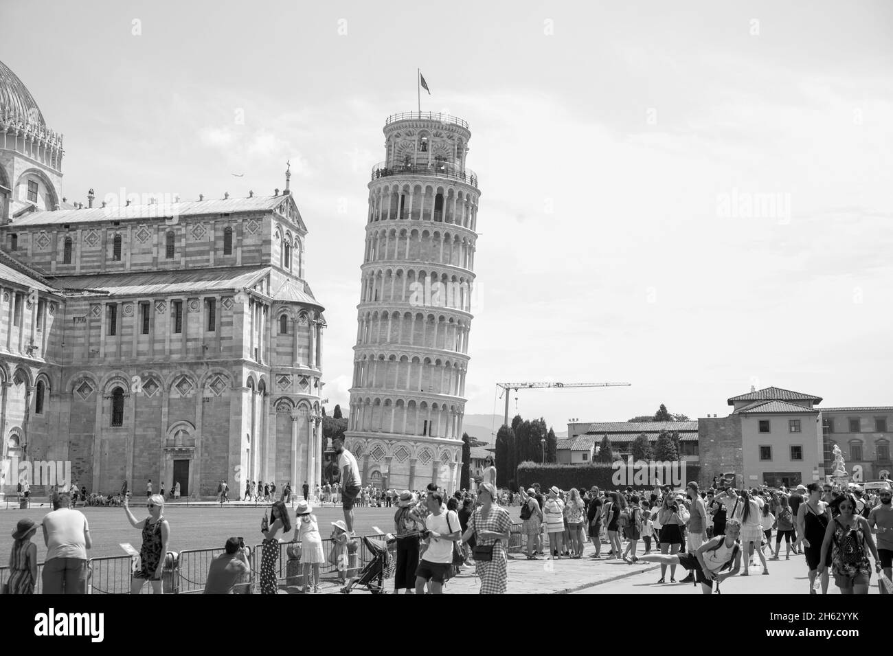 la torre principale di pisa nella piazza dei miracoli (piazza dei miracoli) in toscana Foto Stock