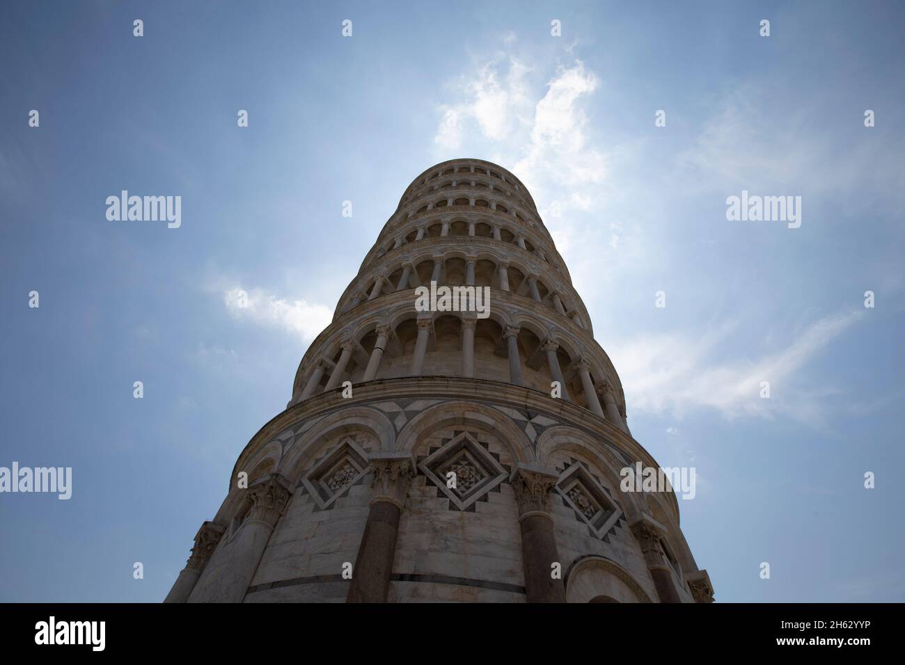 la torre principale di pisa nella piazza dei miracoli (piazza dei miracoli) in toscana Foto Stock