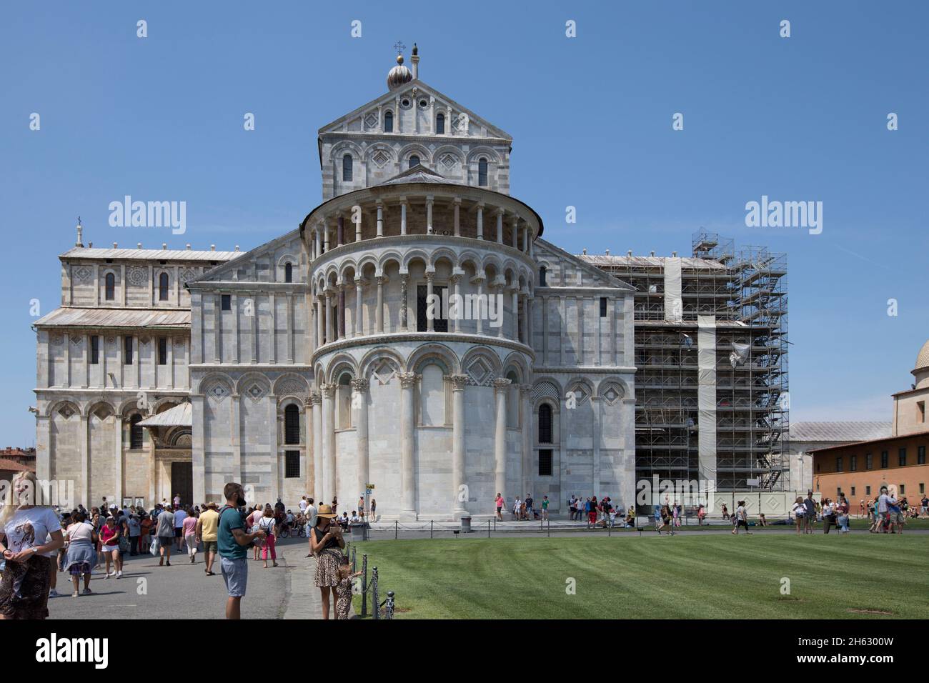 la torre principale di pisa nella piazza dei miracoli (piazza dei miracoli) in toscana Foto Stock