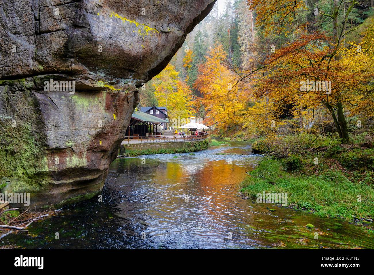 Edmundsklamm Elbsandsteingebirge böhmische Schweiz Foto Stock