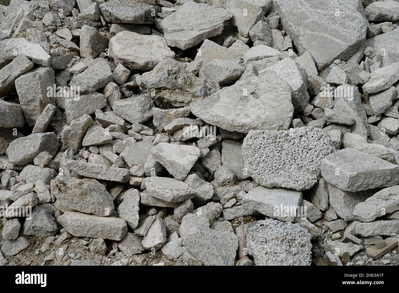 germania,baviera,deposito,riciclaggio,macerie,blocchi e macerie di calcestruzzo da demolizione,demolizione Foto Stock