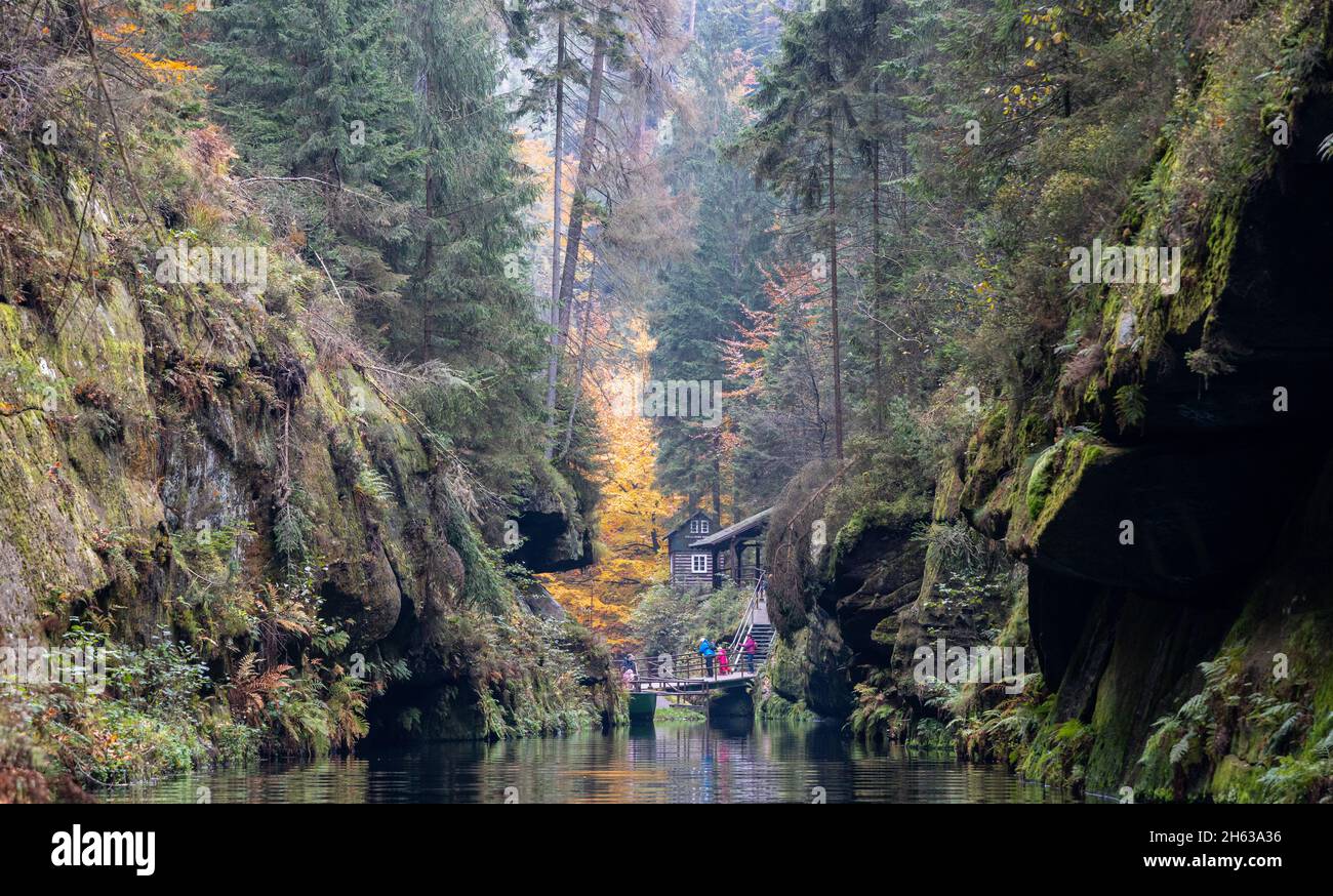 Edmundsklamm Elbsandsteingebirge böhmische Schweiz Foto Stock