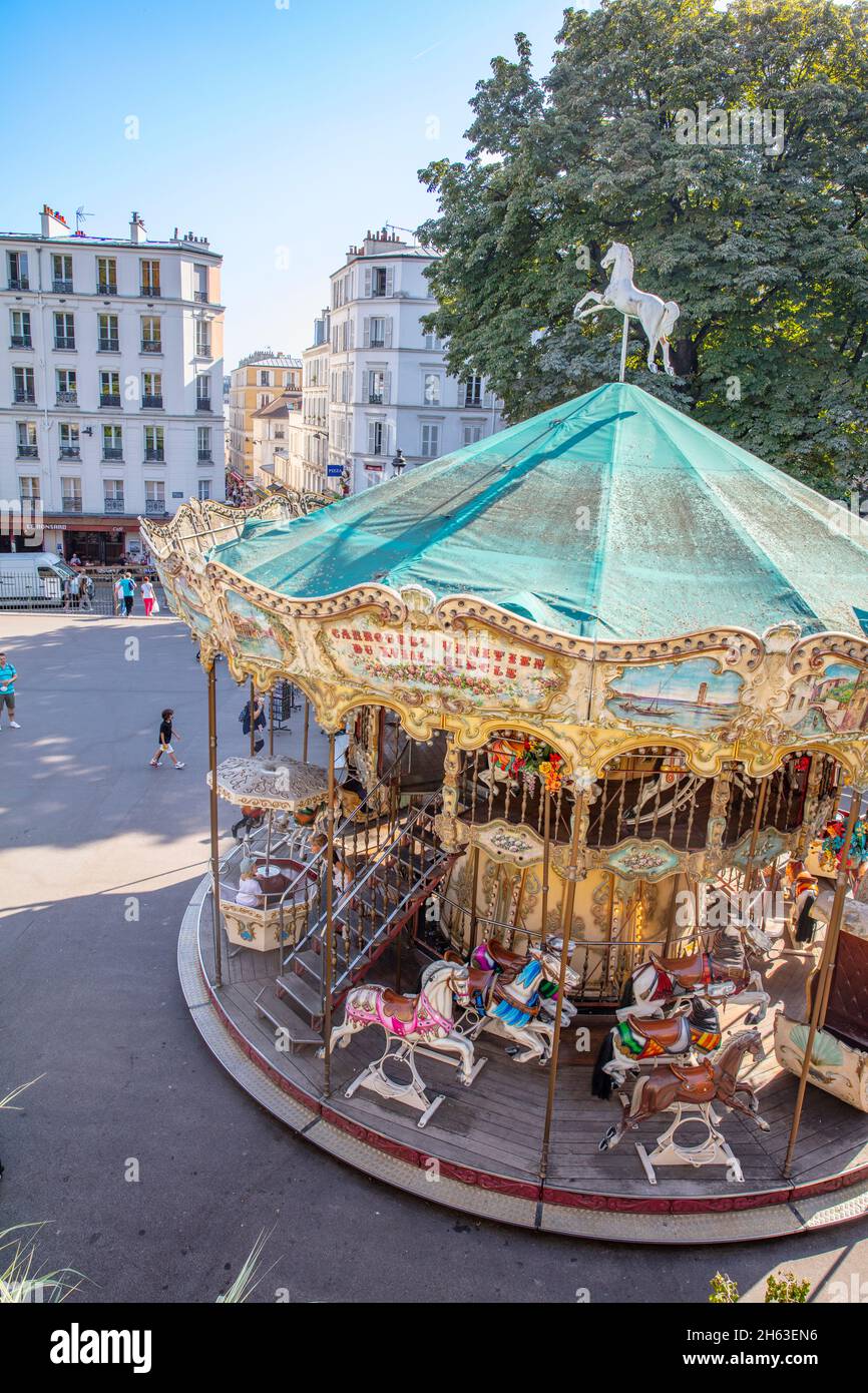 francia,parigi,montmartre,giostra, Foto Stock