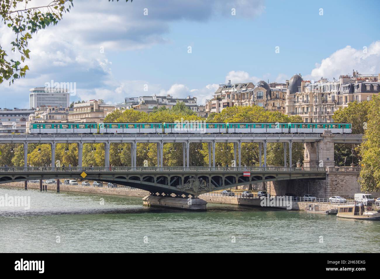 francia, parigi, senna, ponte, pont de bir hakeim Foto Stock