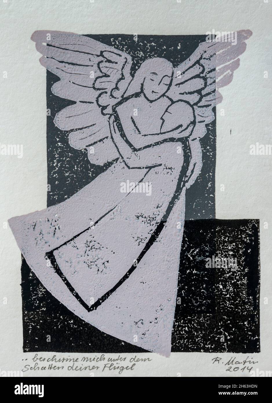 pittura di regine martin: angelo protettivo Foto Stock