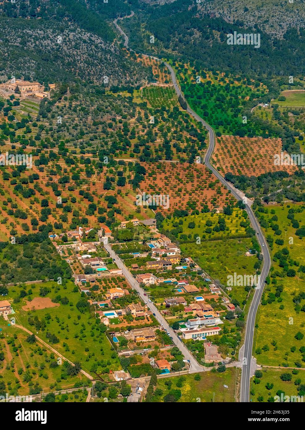 vista aerea,urbanizzazione son maxella,s'esgleieta,son espanyol,mallorca,isole baleari,isole baleari,baleares,spagna Foto Stock