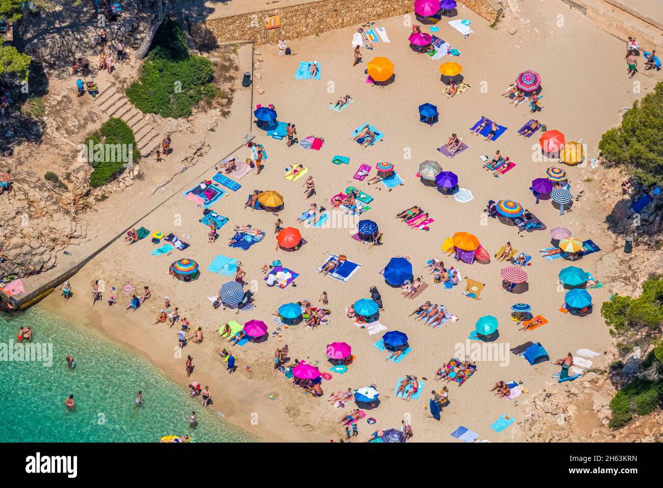 veduta aerea,cala ferrera,felanitx,mallorca,isole baleari,spagna Foto Stock