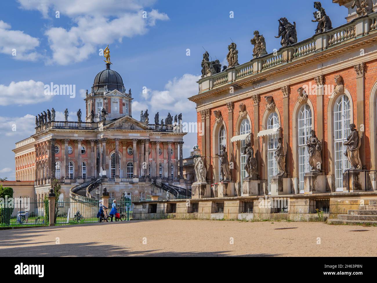 comuni meridionali e lato sud del nuovo palazzo, potsdam, brandeburgo, germania Foto Stock