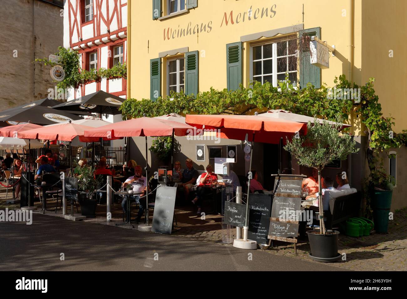 enoteche a ediger-eller sulla mosella,mosella valle,eifel,renania-palatinato,germania Foto Stock