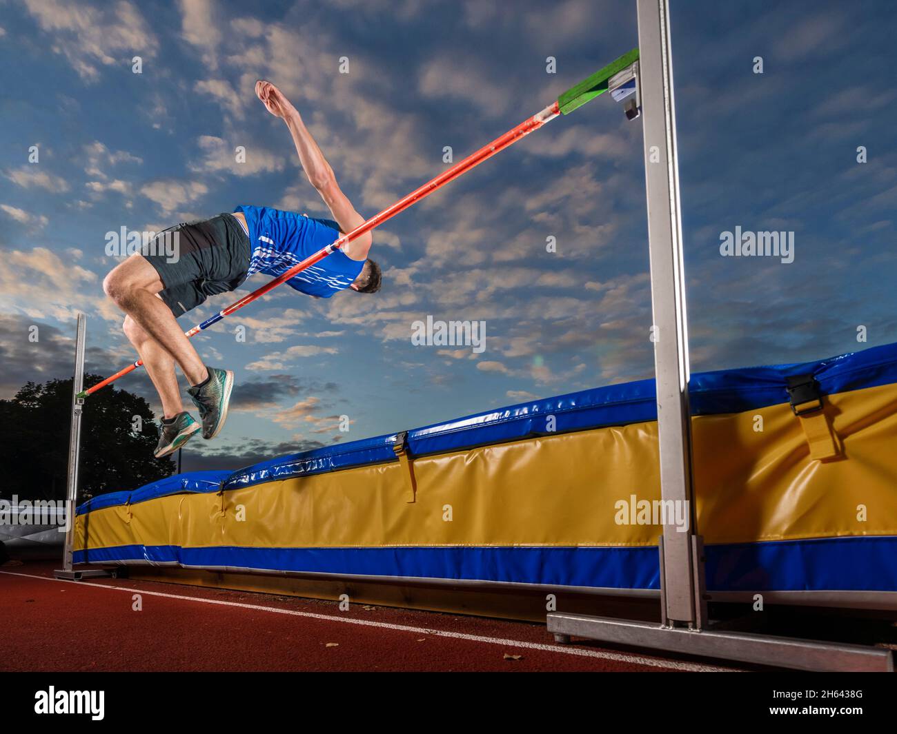 high jumper,atletica,winterbach,baden-wuerttemberg,germania Foto Stock