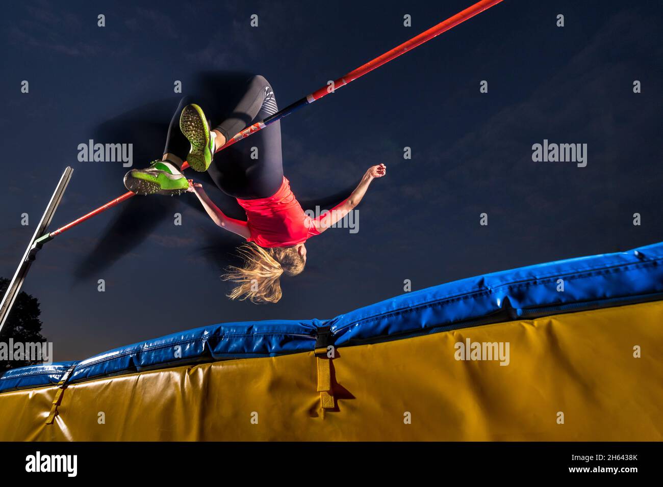 high jumper,atletica,winterbach,baden-württemberg,germania Foto Stock