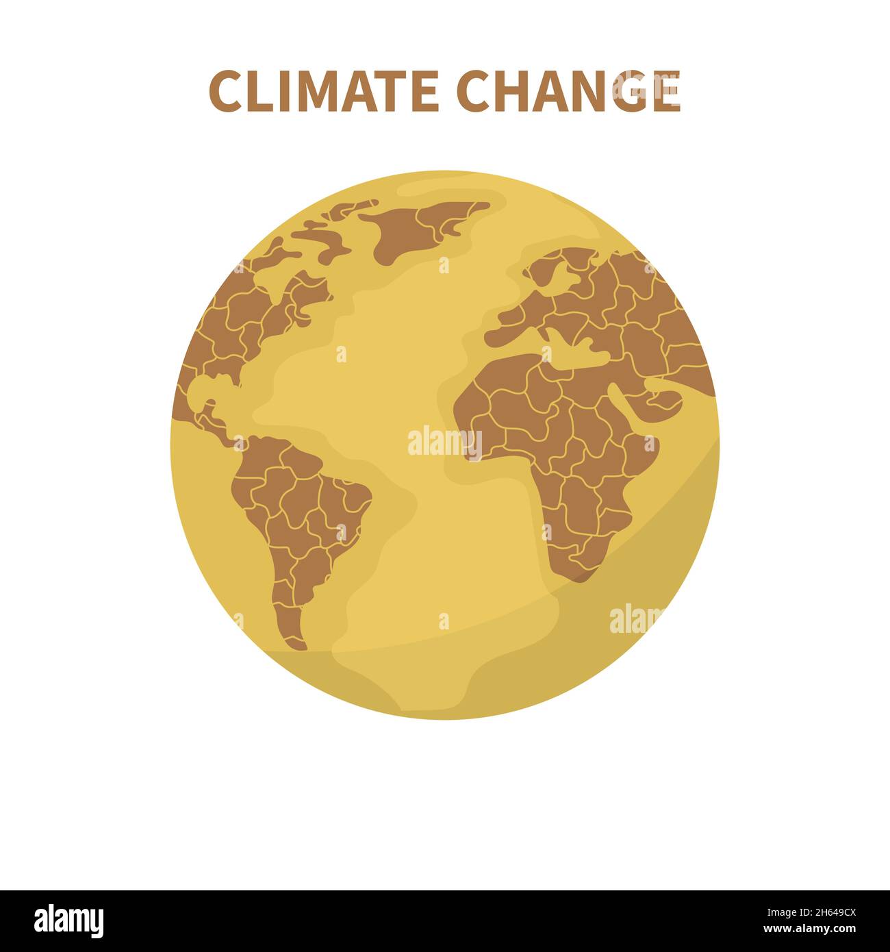 Pianeta deserto a causa del riscaldamento globale Illustrazione Vettoriale