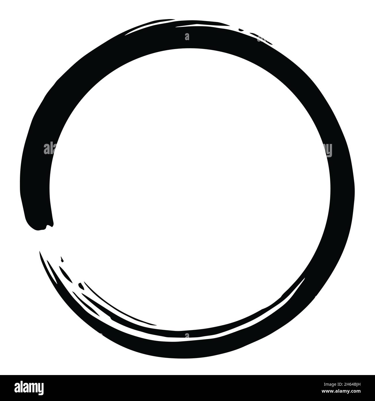 Enso Zen Black Circle Brush Logo Vector Illustration icona Illustrazione Vettoriale