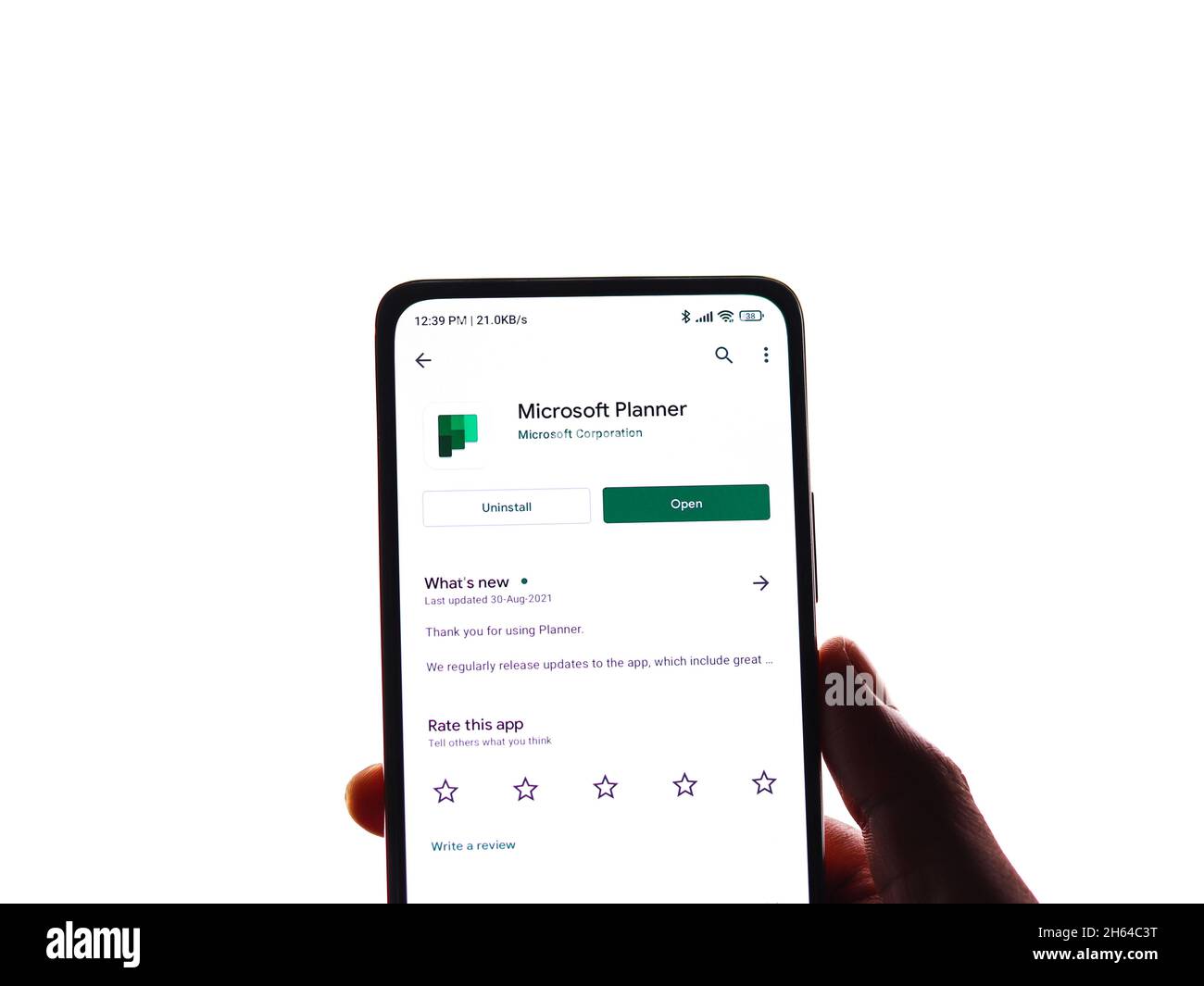 West Bangal, India - 11 novembre 2021: Logo Microsoft Planner sullo schermo del telefono immagine stock. Foto Stock