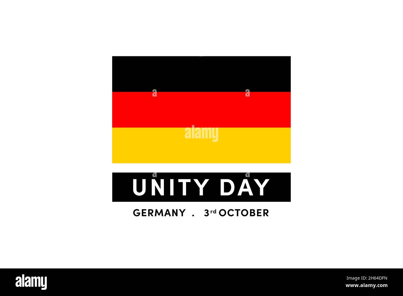 Giornata dell'unità tedesca, 3 ottobre. Giornata nazionale della Germania. Bandiera, sfondo, poster, sfondo, banner, scheda Foto Stock