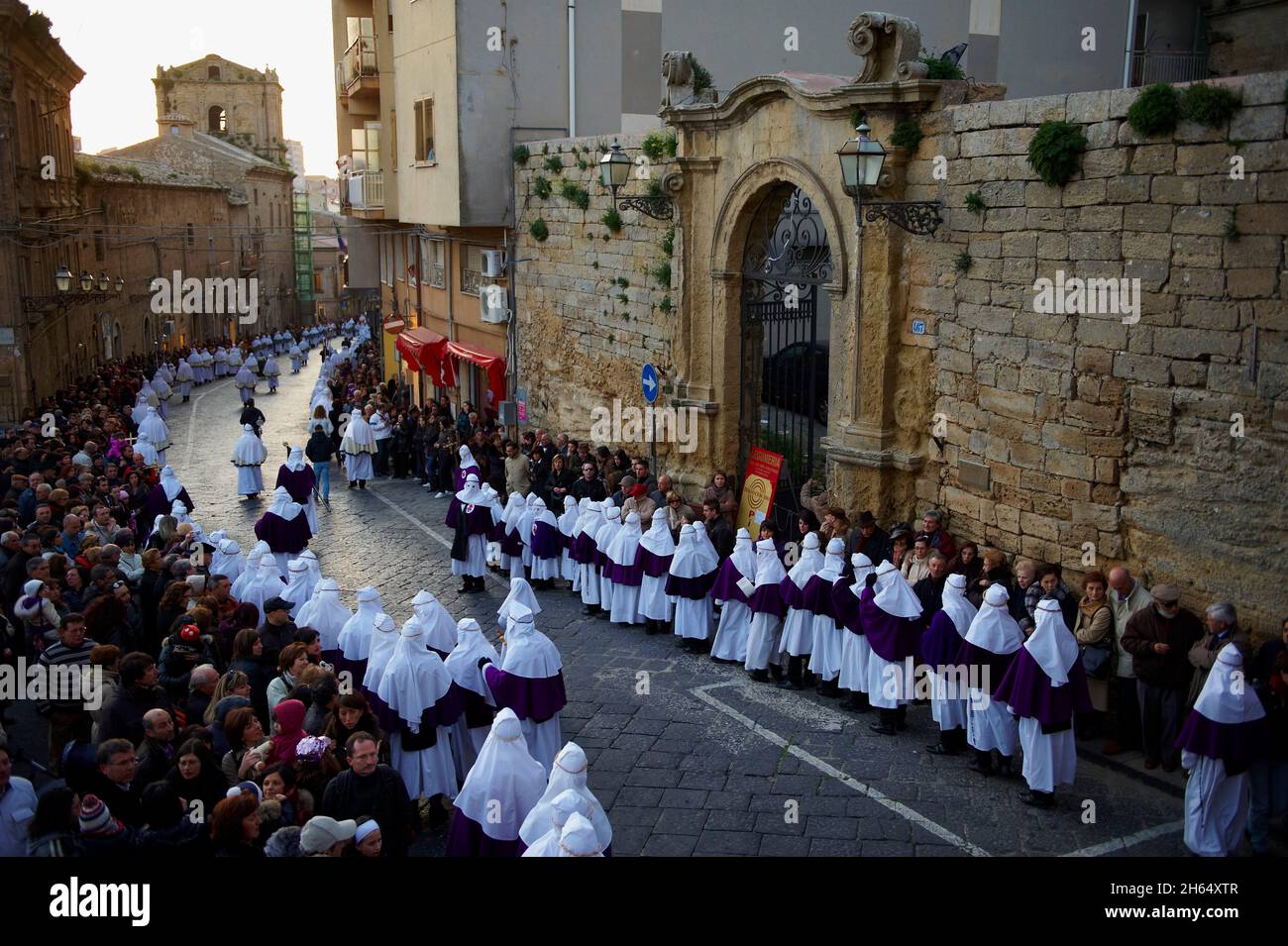Italia, Sicilia, Enna, Processione del Venerdì Santo Foto Stock