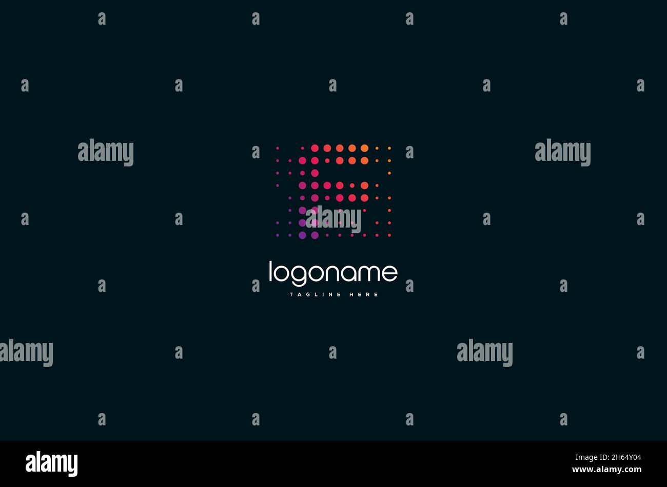 Lettera iniziale del logo della tecnologia F, logo della tecnologia a punti Illustrazione Vettoriale