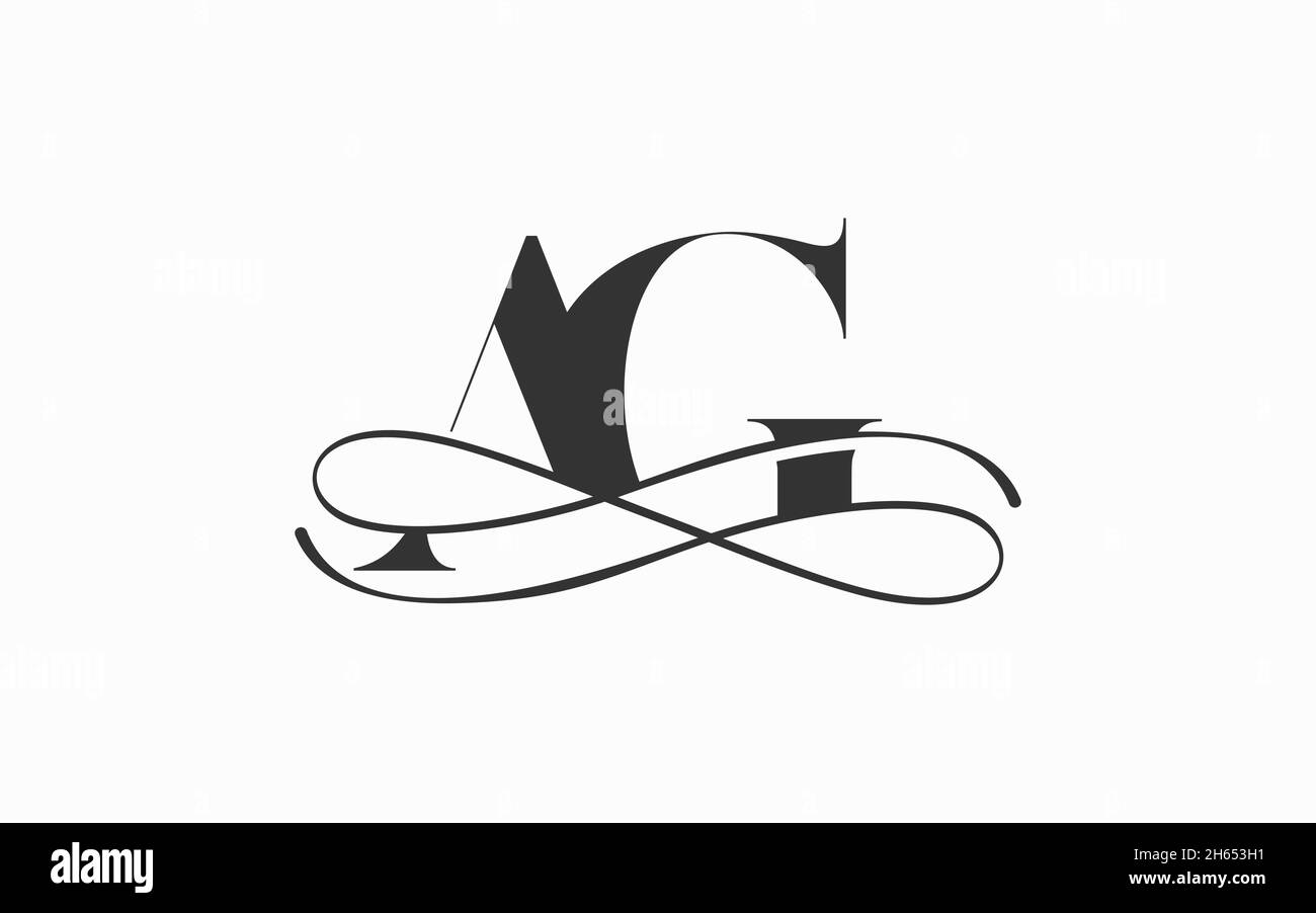 lettera iniziale icona logo ag monogramma Illustrazione Vettoriale