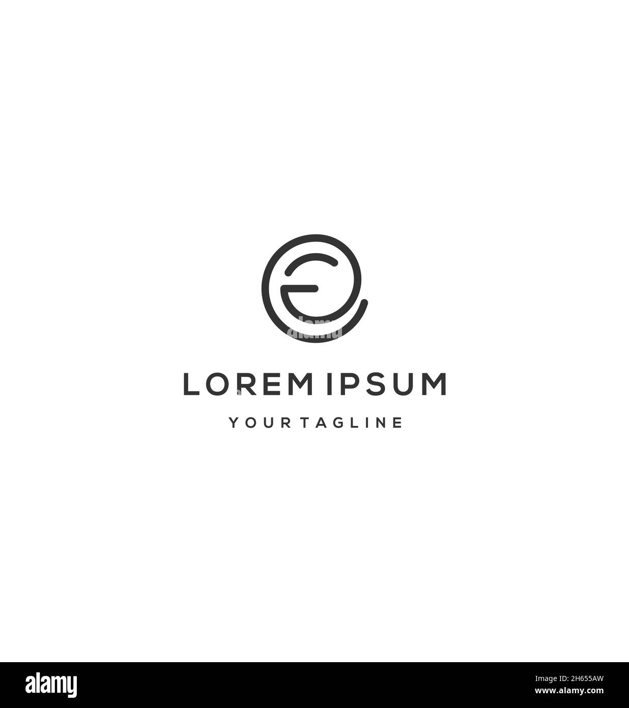 design del concetto di logo e lettera circolare Illustrazione Vettoriale