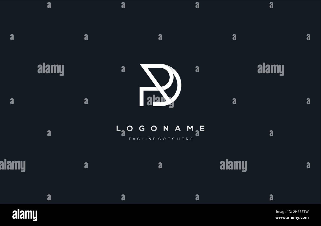 Lettera RD logo combinato monolinea Illustrazione Vettoriale
