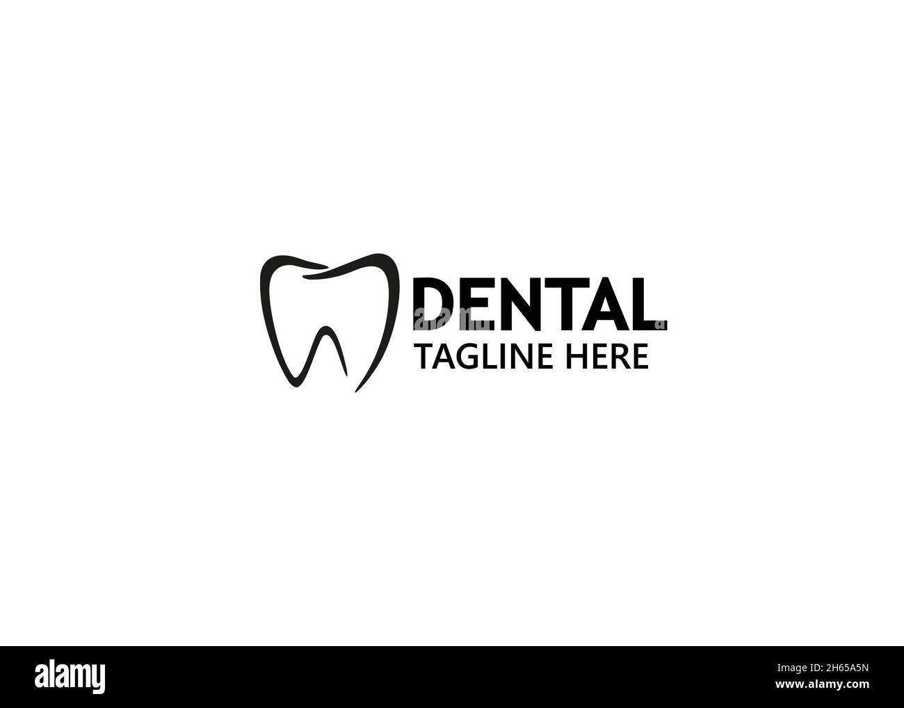 Creative a pulire i denti testo dentale Logo Design Illustrazione del simbolo Illustrazione Vettoriale