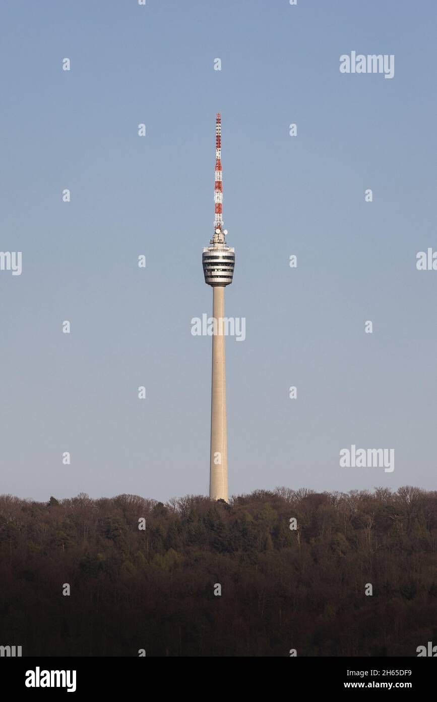 Torre della televisione di Stoccarda in una giornata di sole Foto Stock