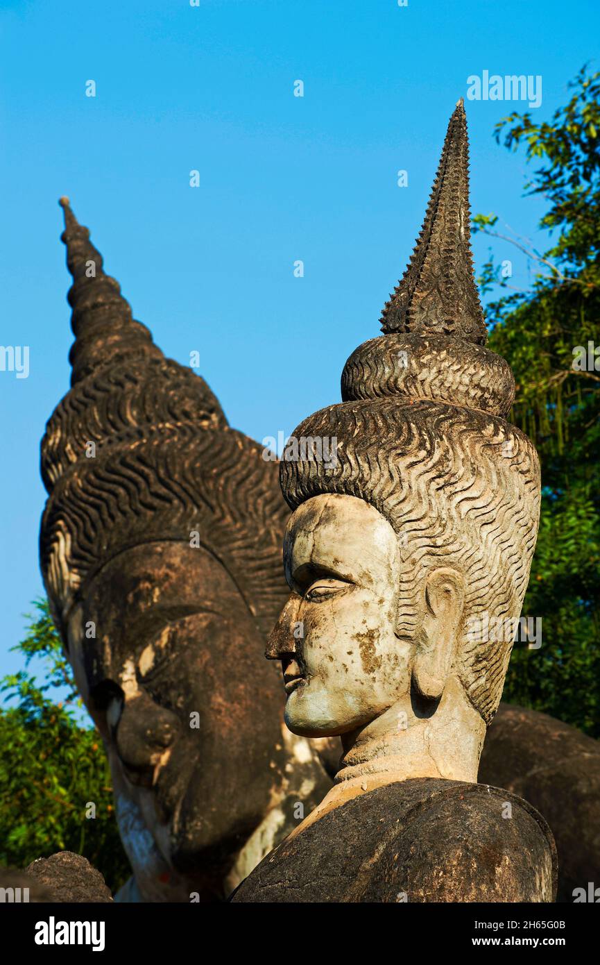 Laos, provincia de Vientiane, Xieng Khuan, bouddha parc, 1958, Statua di Bouddha, sculture hindoues et bouddhiques // Laos, Provincia di Vientiane, Xi Foto Stock