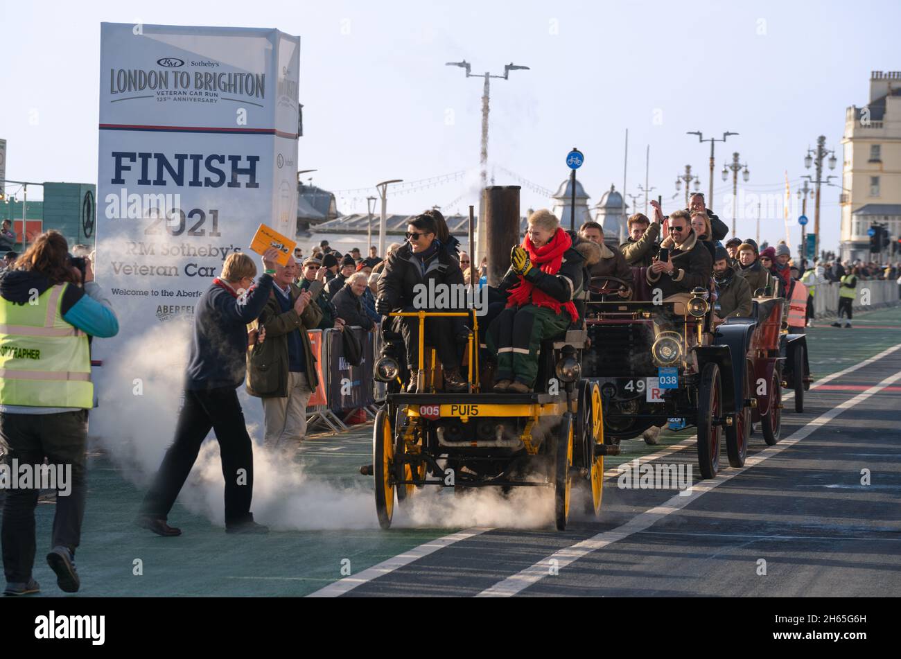 Londra a Brighton Veteran Car Run Foto Stock