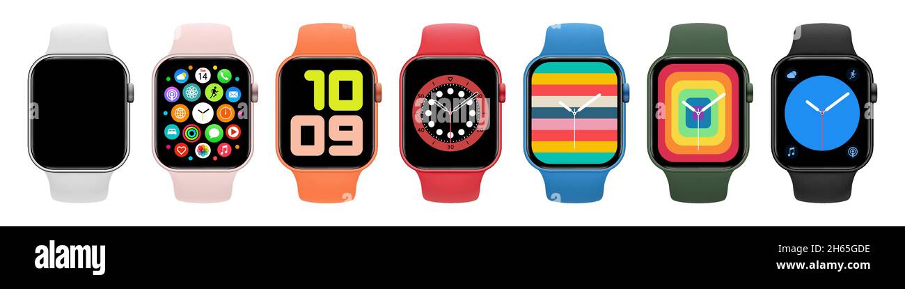 Nuovo modello Apple Watch, modello realistico, in formato vettoriale Illustrazione Vettoriale