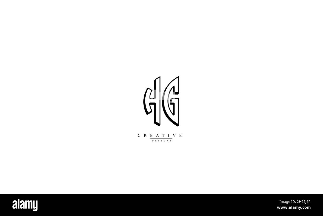 Lettere alfabetiche iniziali logo monogramma HG GH H G. Illustrazione Vettoriale