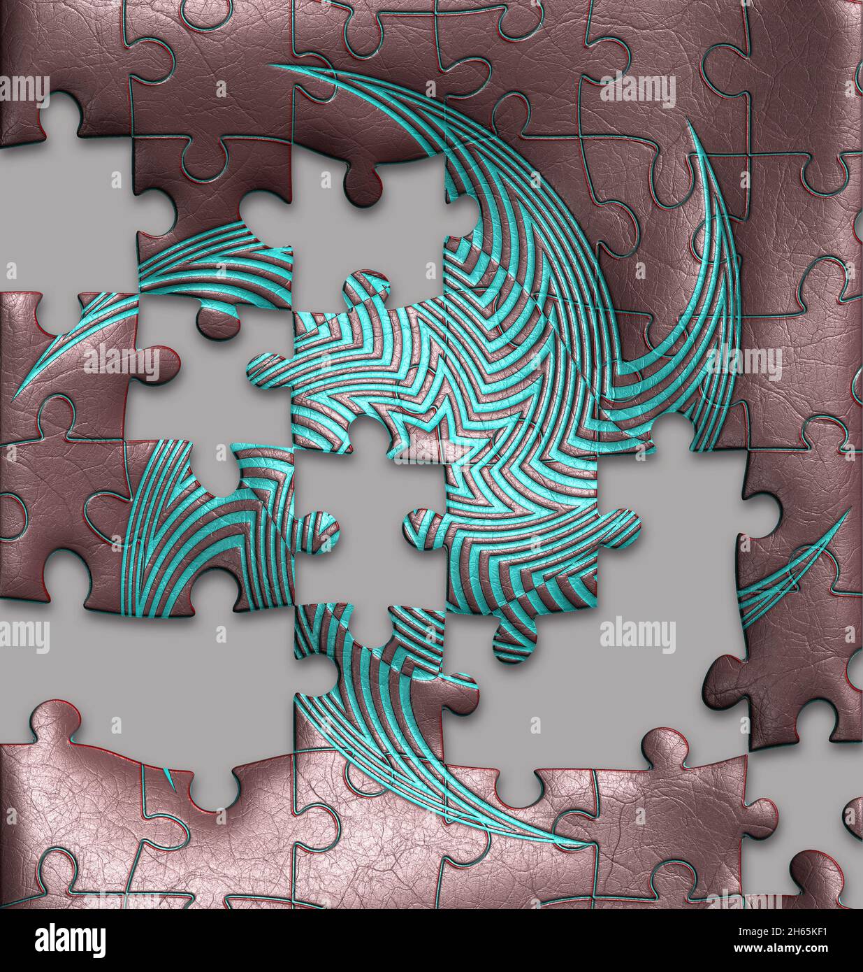 Lussuosa piastrella di sfondo con frattale goffrato in pelle Foto Stock