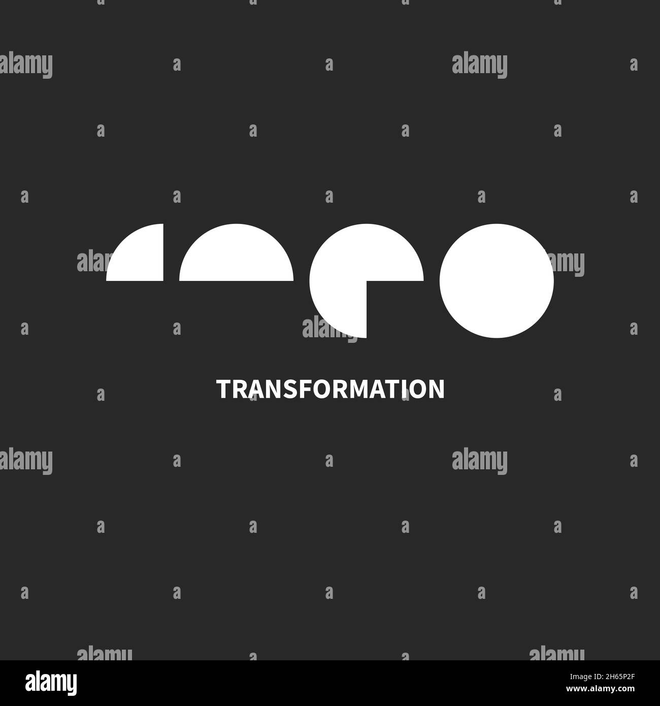 Icona di trasformazione, logo di trasformazione astratta, simbolo di coaching, concetto di vettore di trasformazione Illustrazione Vettoriale